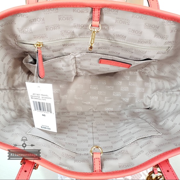 🔽 Michael Kors Jet set travel carryall tote red - Picture 5 of 5